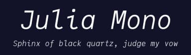 Julia Mono by cormullion — Sans Serif Font — thumbnail 2
