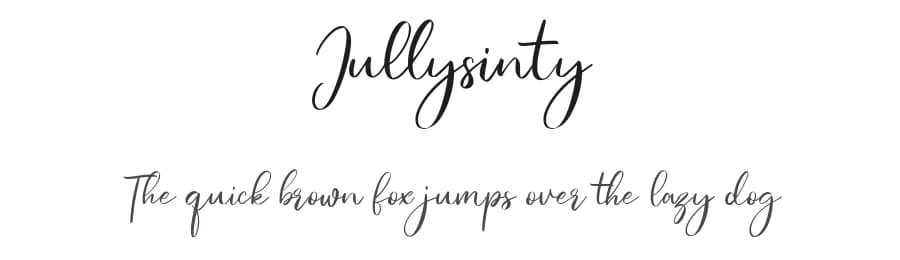 Jullysinty by Maulana Creative — Script Handwritten Font