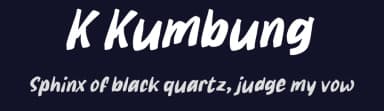 K Kumbung by wepfont.com — Script Handwritten Font — thumbnail 2