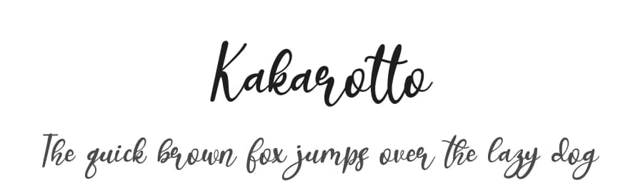 Kakarotto by Supersemar Letter — Script Handwritten Font