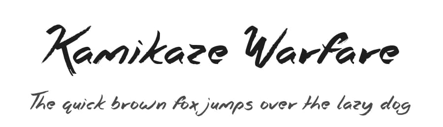 Kamikaze Warfare by JSH creates — Script Handwritten Font