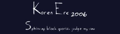 Karen Erc 2006 by The Space Wanderer — Script Handwritten Font — thumbnail 2