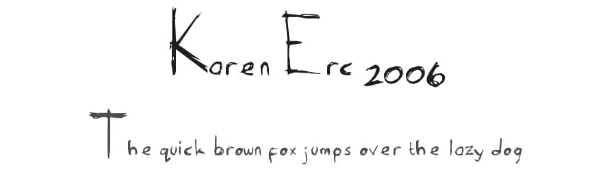 Karen Erc 2006 by The Space Wanderer — Script Handwritten Font
