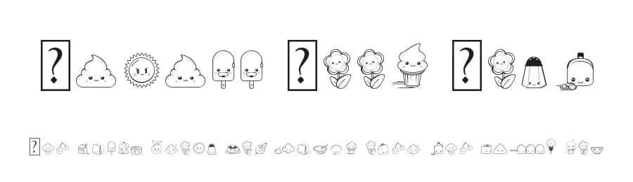 Kawaii Food Font by Maelle.K | Thomas Boucherie — Dingbats Font
