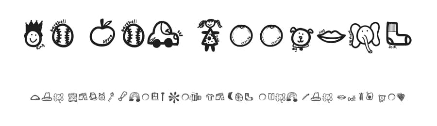 KB ABC Doodles by Khrys Kreations — Dingbats Font