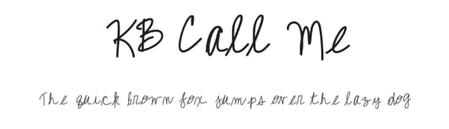 KB Call Me by Khrys Kreations — Script Handwritten Font