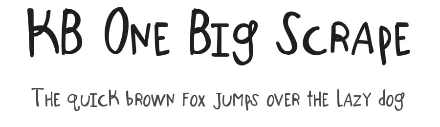 KB One Big Scrape by Khrys Kreations — Script Handwritten Font