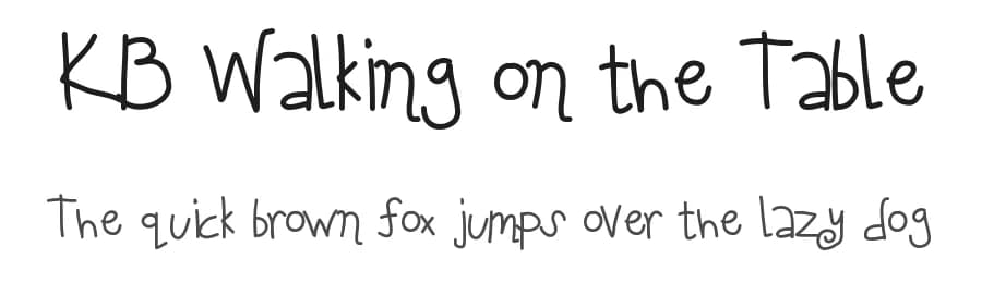 KB Walking on the Table by Khrys Kreations — Script Handwritten Font