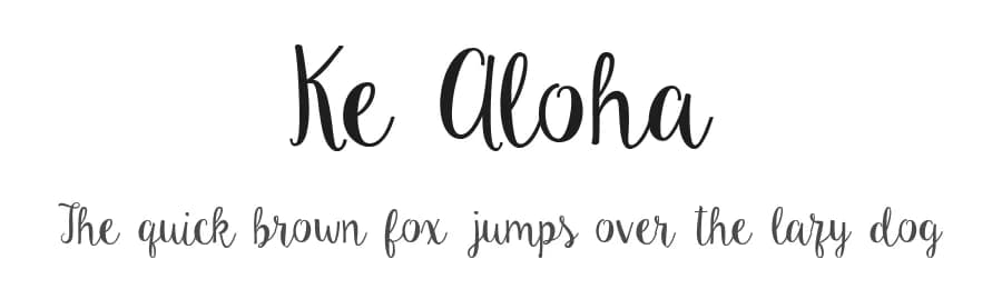 Ke Aloha by Emily Spadoni — Script Handwritten Font