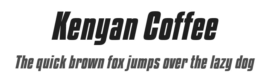 Kenyan Coffee by Typodermic Fonts — Sans Serif Font