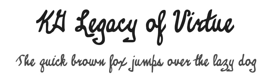 KG Legacy of Virtue by Kimberly Geswein — Script Handwritten Font