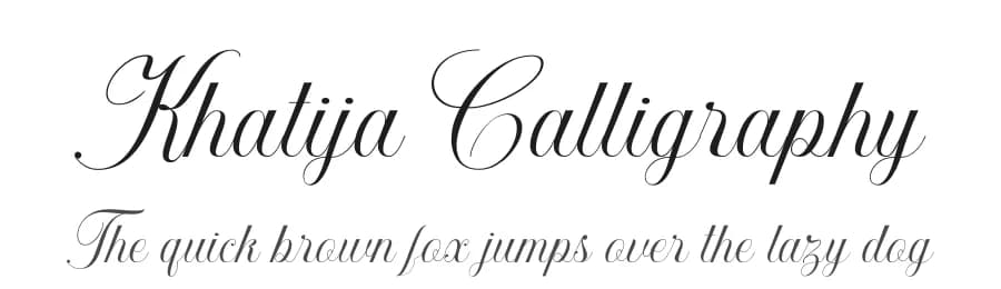 Khatija Calligraphy by 38.lineart — Script Handwritten Font