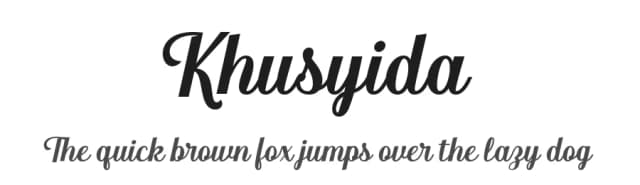 Khusyida by Aqeela Studio — Script Handwritten Font