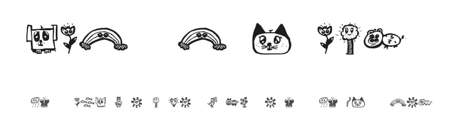 Kids Drawings by Vladimir Nikolic — Dingbats Font