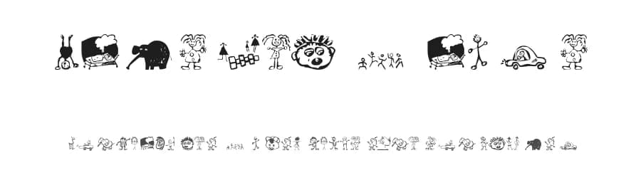 Kids Drawings by Manfred Klein — Dingbats Font