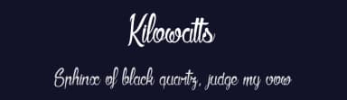 Kilowatts by dcoxy - Greg Medina — Script Handwritten Font — thumbnail 2