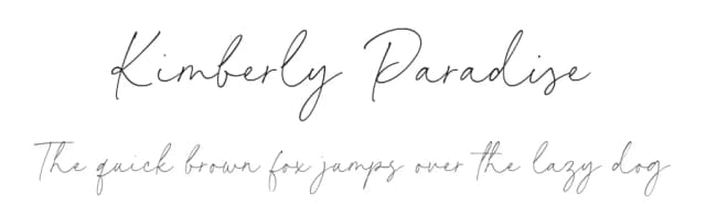 Kimberly Paradise by Timur Type — Script Handwritten Font