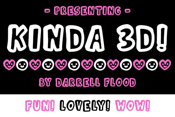 Kinda 3D Font by Dadiomouse — Script Handwritten Font