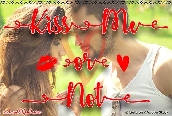 Kiss Me or Not Font by Misti — Script Handwritten Font
