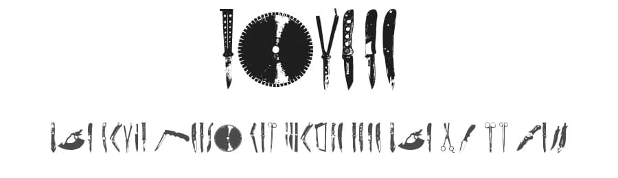 Knives by Skulls — Dingbats Font — preview 1