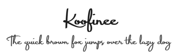 Koofinee by Letter Battoyart — Script Handwritten Font