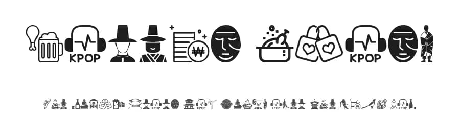 Korean Icons by Woodcutter — Dingbats Font