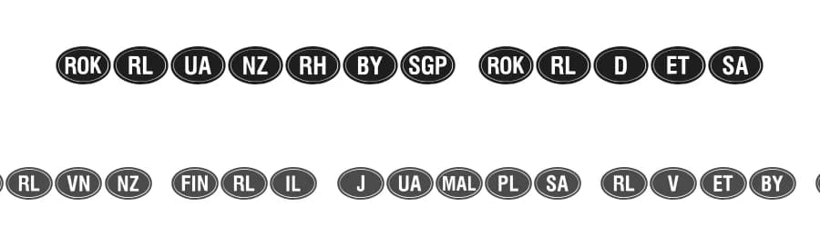 Kountry Kodes by Iconian Fonts — Dingbats Font