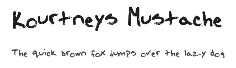 Kourtneys Mustache by Kourtney-Anne Heap — Script Handwritten Font