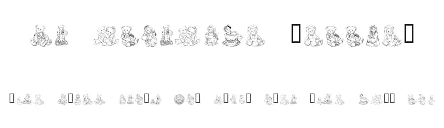 KR Adorable Teddies by Kat's Fun Fonts — Dingbats Font