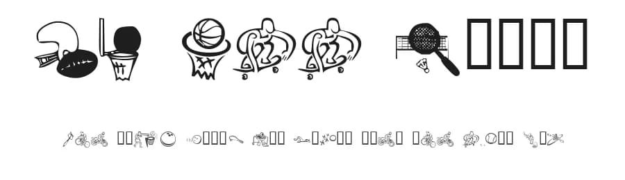 KR All Sport by Kat's Fun Fonts — Dingbats Font
