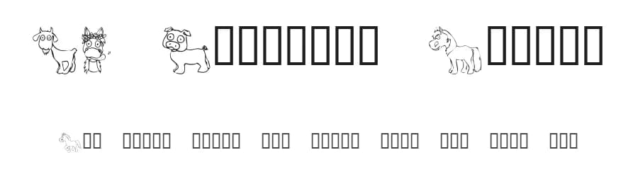 KR Barnyard Scraps by Kat's Fun Fonts — Dingbats Font