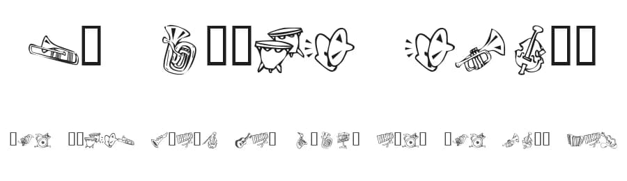 KR Music Class by Kat's Fun Fonts — Dingbats Font