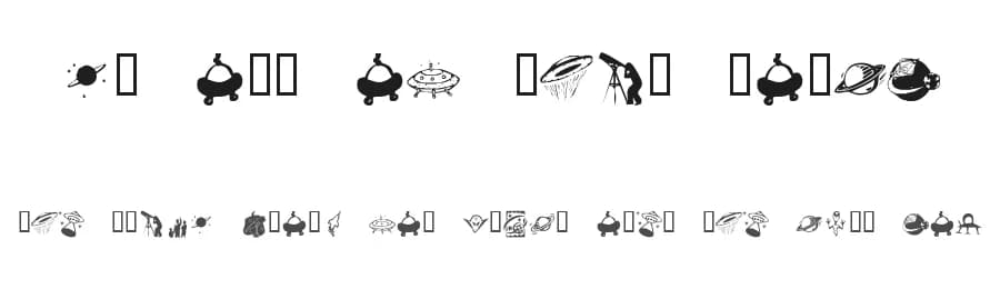 KR Out of this World by Kat's Fun Fonts — Dingbats Font