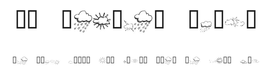KR Weather Dings by Kat's Fun Fonts — Dingbats Font