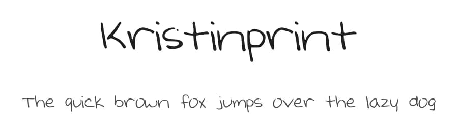 Kristinprint by Kristin Hulett — Script Handwritten Font