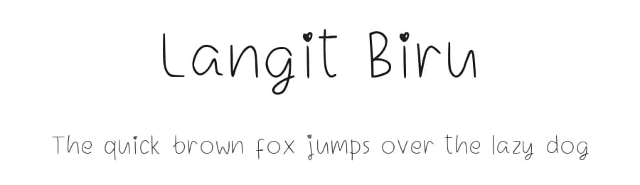 Langit Biru by Aisyah — Script Handwritten Font