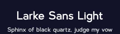 Larke Sans Light by Steve Gardner — Sans Serif Font — thumbnail 2