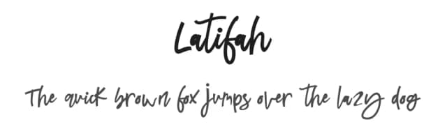 Latifah by Alif Quentin — Script Handwritten Font