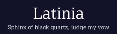 Latinia by Manfred Klein — Serif Font — thumbnail 2