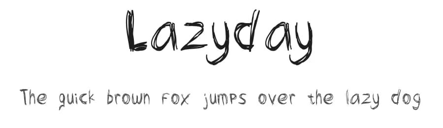Lazyday by tups — Script Handwritten Font