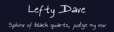 Lefty Dave by David Aguirre Hoffmann — Script Handwritten Font — thumbnail 2