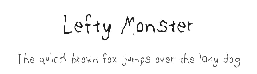 Lefty Monster by Frank Derber — Script Handwritten Font