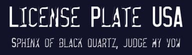 License Plate USA by SpideRaYsfoNtS — Sans Serif Font — thumbnail 2