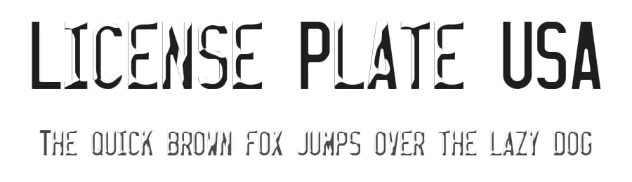 License Plate USA by SpideRaYsfoNtS — Sans Serif Font