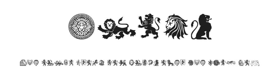 Lions by Woodcutter — Dingbats Font