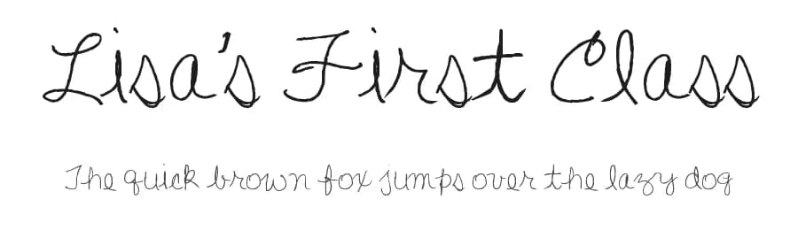 Lisa's First Class by Xerographer Fonts — Script Handwritten Font