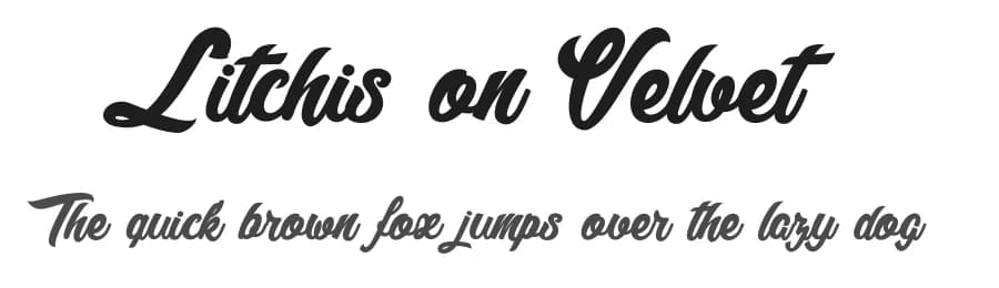 Litchis on Velvet by dcoxy - Greg Medina — Script Handwritten Font