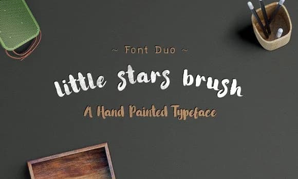 Little Stars Brush Font by Ijem RockArt — Script Handwritten Font