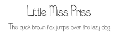 Little Miss Priss by Vanessa Bays — Script Handwritten Font — thumbnail 1
