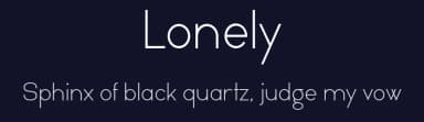 Lonely by Vladimir Nikolic — Sans Serif Font — thumbnail 2